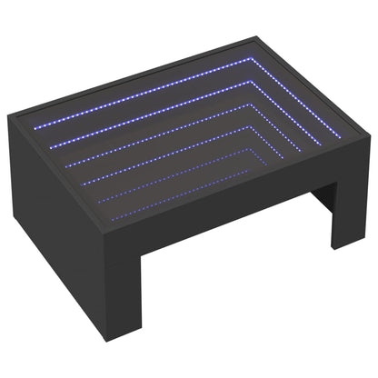 Soffbord med Infinity LEDs svart 70x50x30 cm