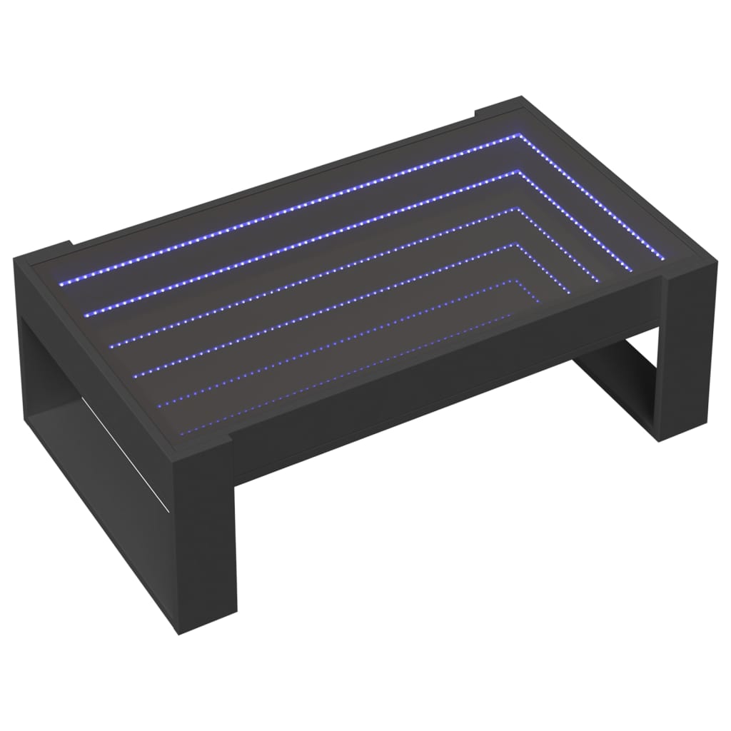 Soffbord med Infinity LEDs svart 90x53x30 cm