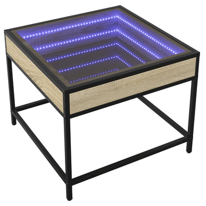 Soffbord med Infinity LEDs sonoma-ek 50x50x41 cm