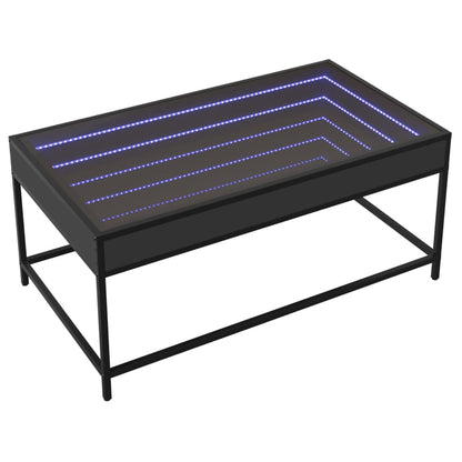 Soffbord med Infinity LEDs svart 90x50x41 cm