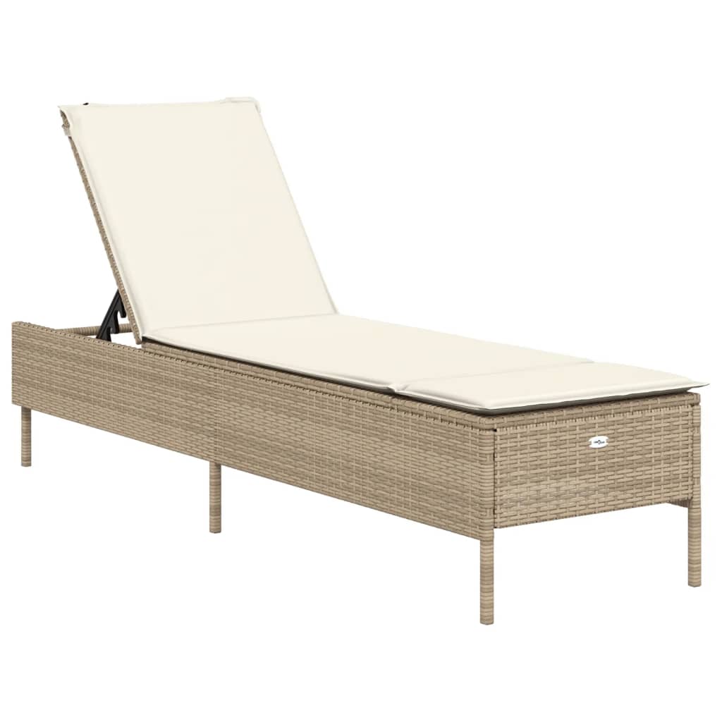 Solsängar med dynor set 3 delar beige konstrotting