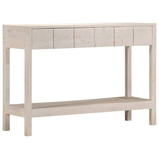 Konsolbord vit 110x35x75 cm massivt mangoträ