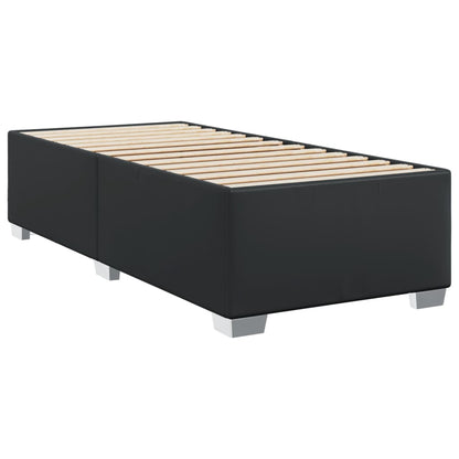Ramsäng med madrass svart 90x200 cm konstläder