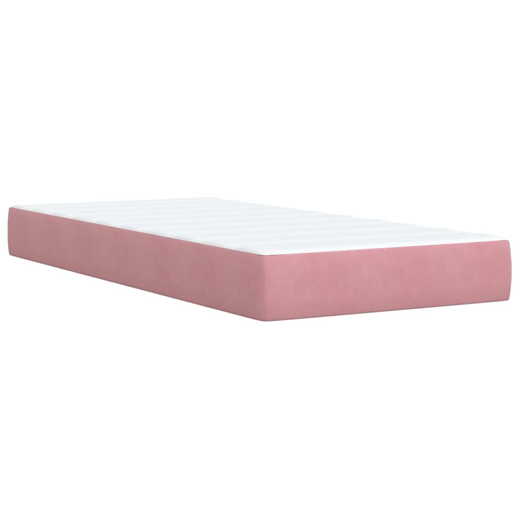 Ramsäng med madrass rosa 90x200 cm sammet