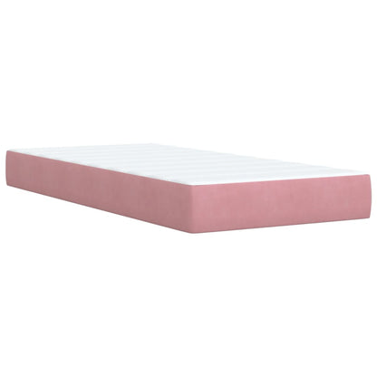 Ramsäng med madrass rosa 90x200 cm sammet