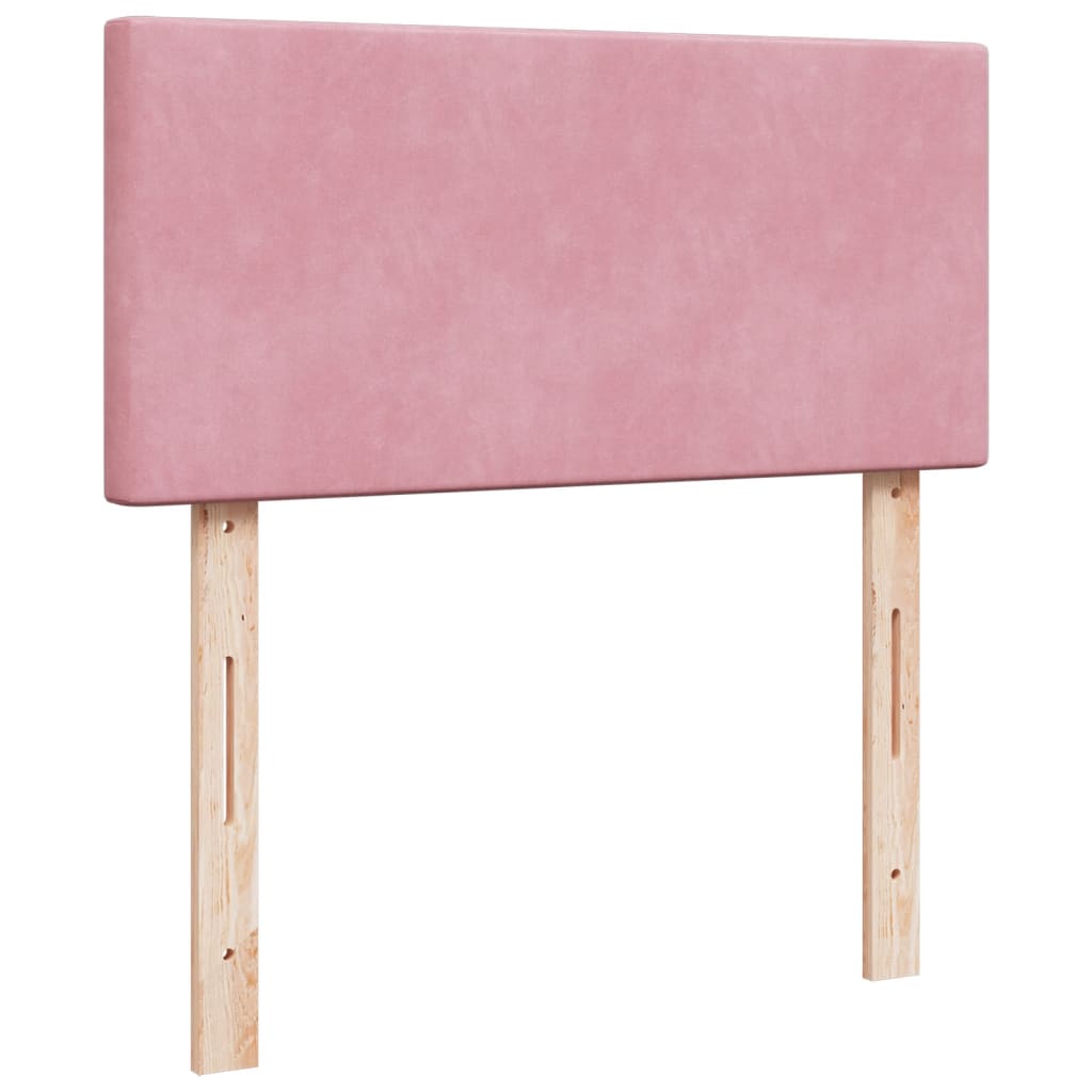 Ramsäng med madrass rosa 90x200 cm sammet