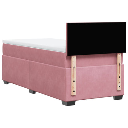Ramsäng med madrass rosa 90x200 cm sammet
