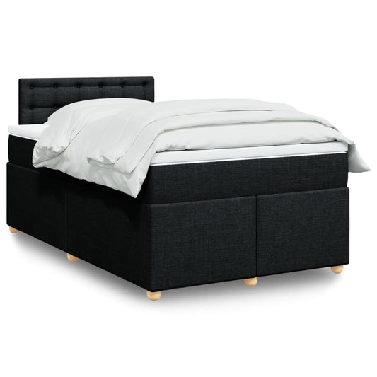 Ramsäng med madrass svart 120x190 cm tyg