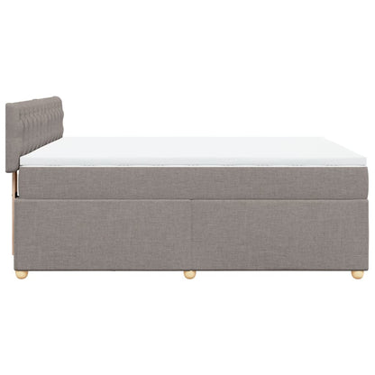Ramsäng med madrass taupe 140x190 cm tyg