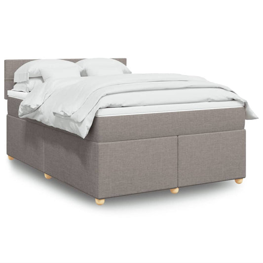 Ramsäng med madrass taupe 140x200 cm tyg