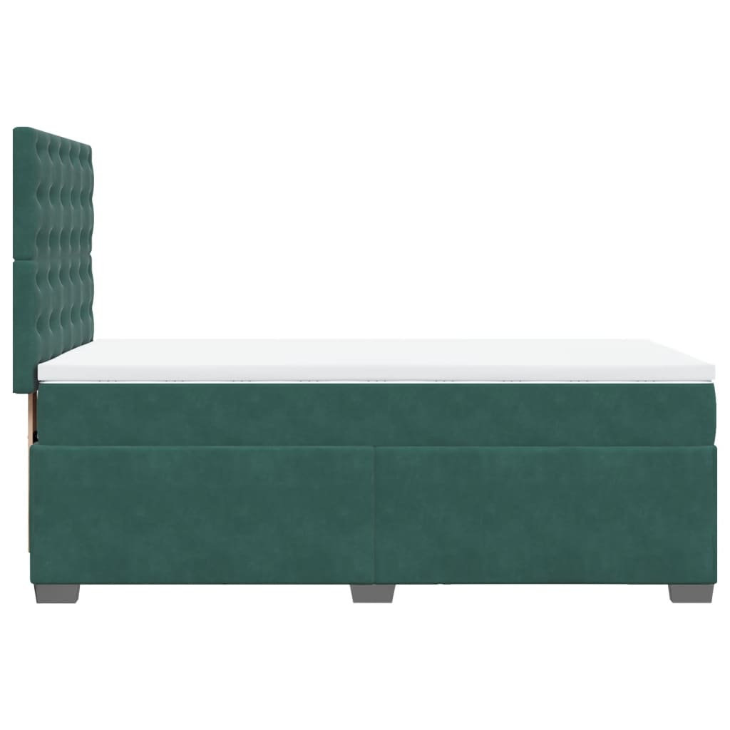 Ramsäng med madrass mörkgrön 90x200 cm sammet