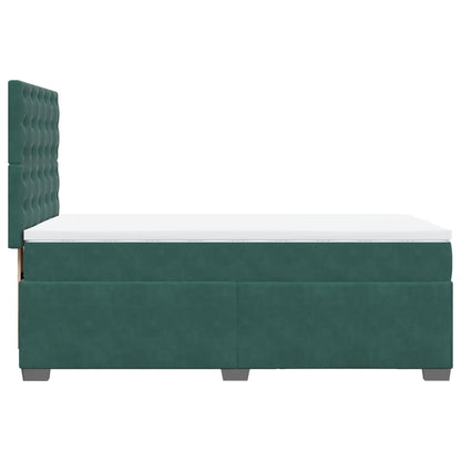 Ramsäng med madrass mörkgrön 90x200 cm sammet