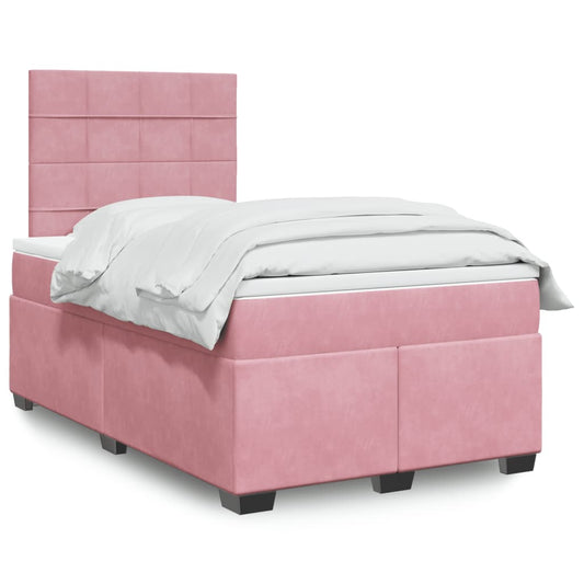 Ramsäng med madrass rosa 120x200 cm sammet