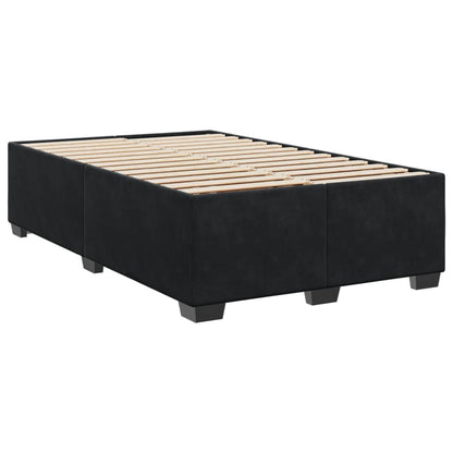 Ramsäng med madrass svart 120x200 cm sammet