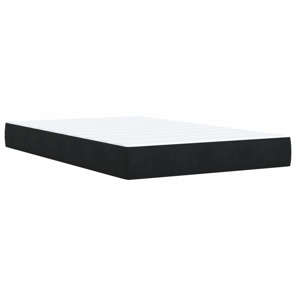 Ramsäng med madrass svart 120x200 cm sammet