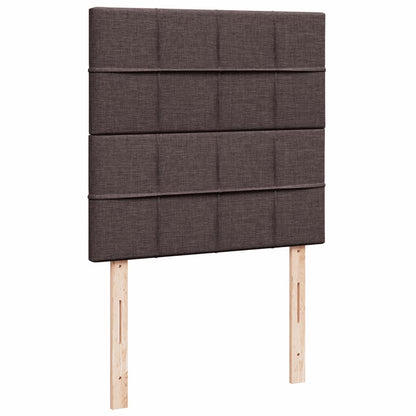 Ramsäng med madrass mörkbrun 100x200 cm tyg