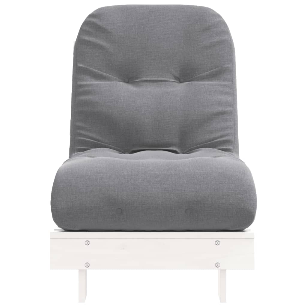 Futonbäddsoffa med madrass vit 60x206x11 cm massiv furu