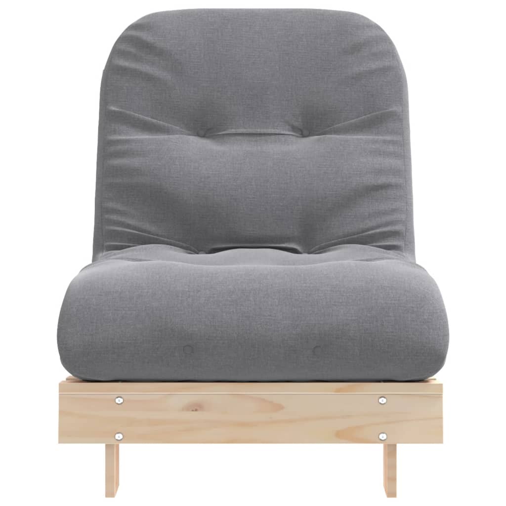 Futonbäddsoffa med madrass 70x206x11 cm massiv furu