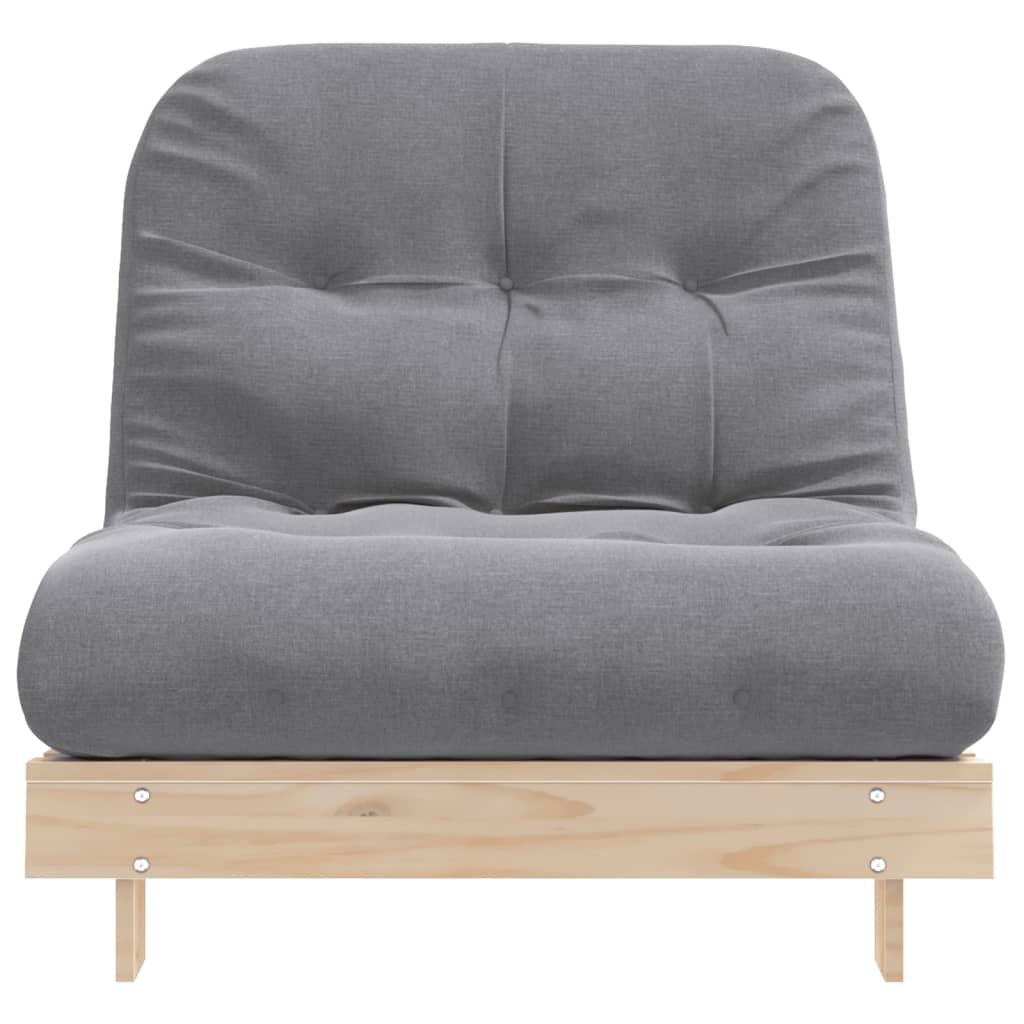 Futonbäddsoffa med madrass 80x206x11 cm massiv furu