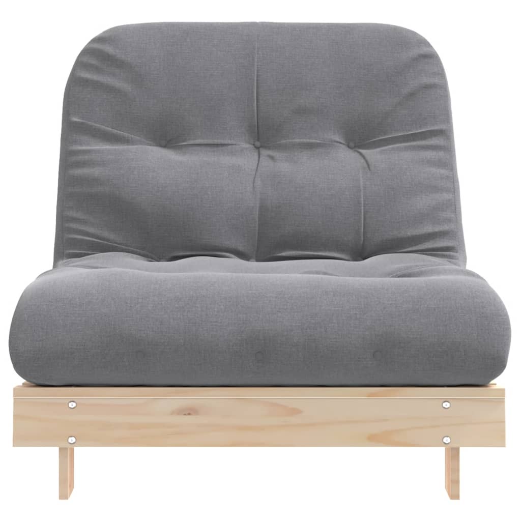 Futonbäddsoffa med madrass 90x206x11 cm massiv furu