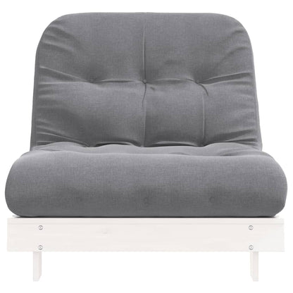 Futonbäddsoffa med madrass vit 90x206x11 cm massiv furu