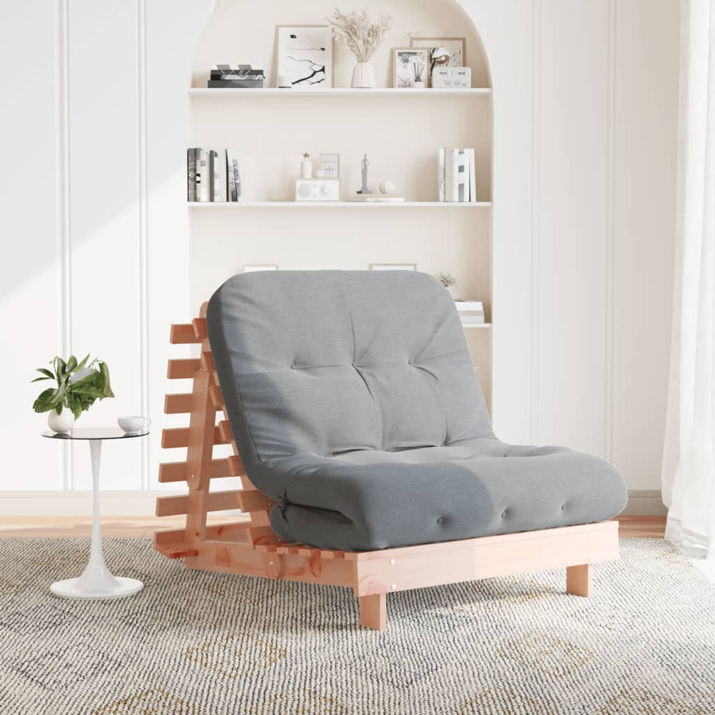 Futonbäddsoffa med madrass 90x206x11 cm massivt douglasträ