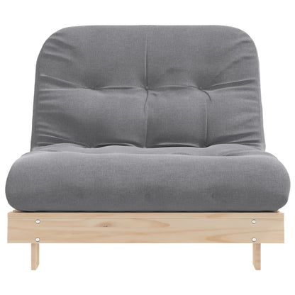 Futonbäddsoffa med madrass 100x206x11 cm massiv furu