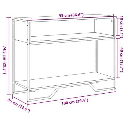 Konsolbord svart 100x35x74,5 cm konstruerat trä