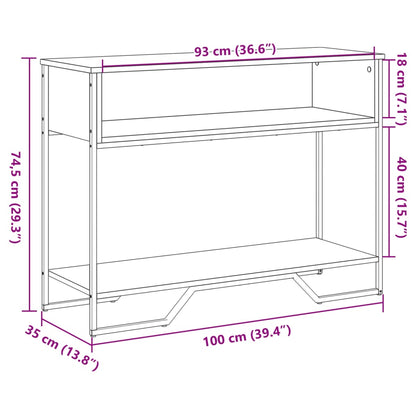 Avlastningsbord sonoma ek 100x35x74,5 cm konstruerat trä