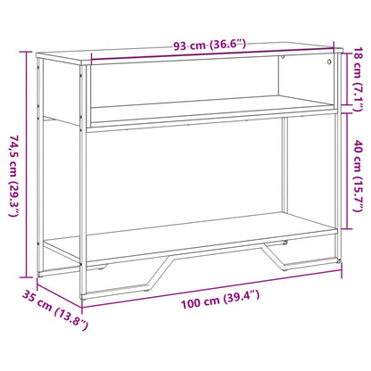 Avlastningsbord brun ek 100x35x74,5 cm konstruerat trä