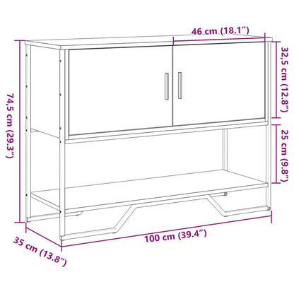 Konsolbord svart 100x35x74,5 cm konstruerat trä