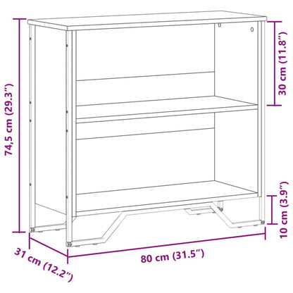 Bokhylla svart 80x31x74,5 cm konstruerat trä