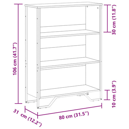 Bokhylla sonoma-ek 80x31x106 cm konstruerat trä