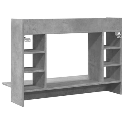 Väggmonterat skrivbord betonggrå 105x48x75 cm konstruerat trä