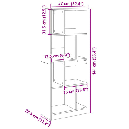 Bokhylla vit 57x28,5x141 cm konstruerat trä