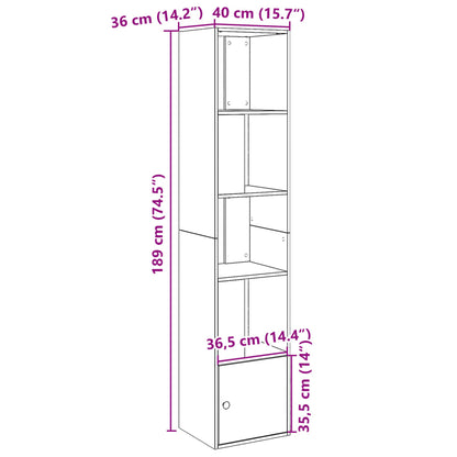 Bokhylla vit 40x36x189 cm konstruerat trä