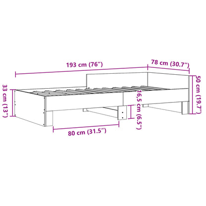 Sängram svart 75x190 cm konstruerat trä