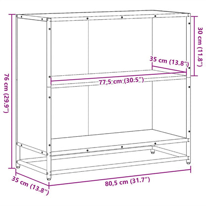 Bokhylla svart 80,5x35x76 cm konstruerat trä