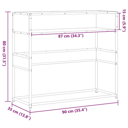 Avlastningsbord brun ek 90x35x80 cm konstruerat trä