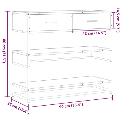 Avlastningsbord svart 90x35x80 cm konstruerat trä