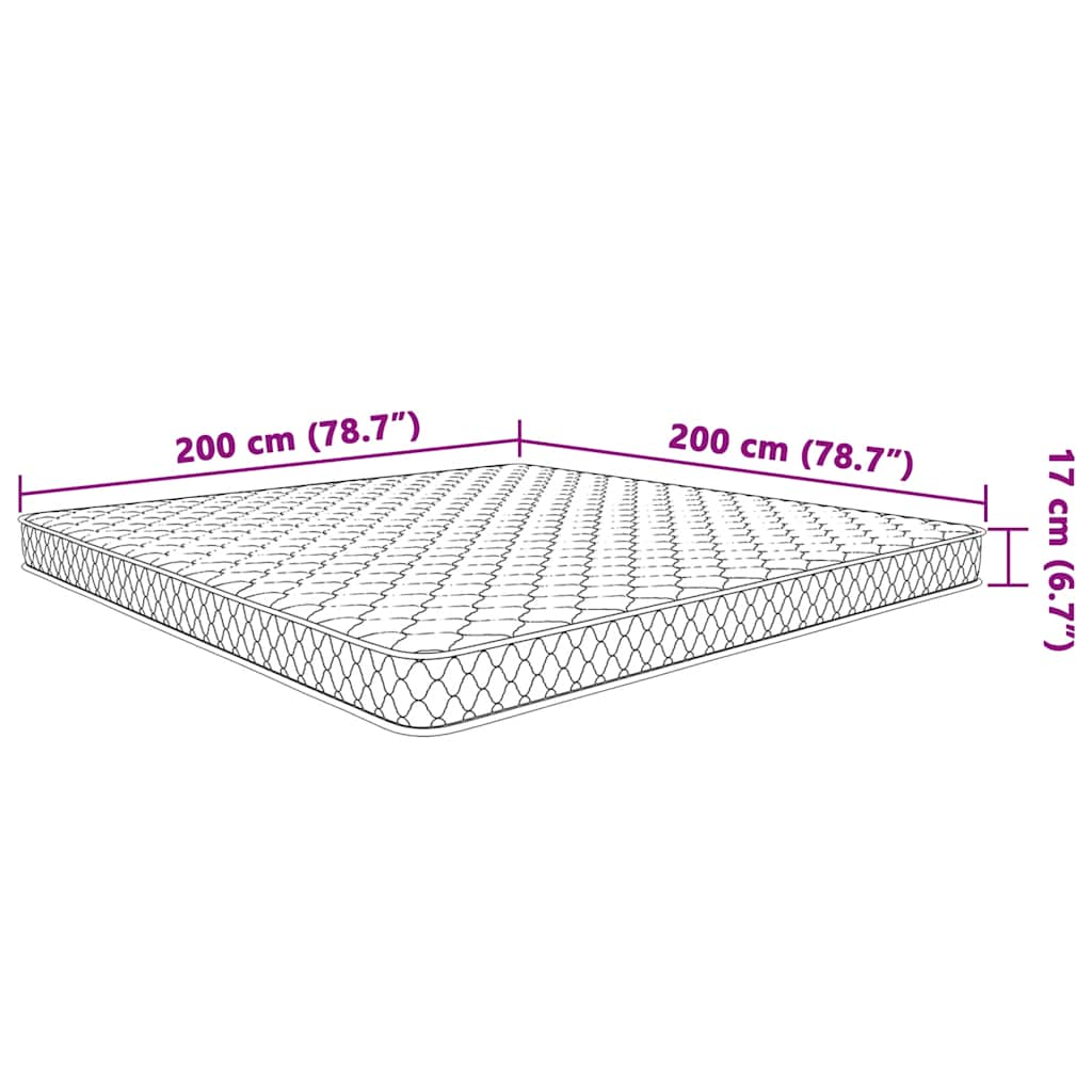 Memoryskummadrass vit 200x200x17 cm