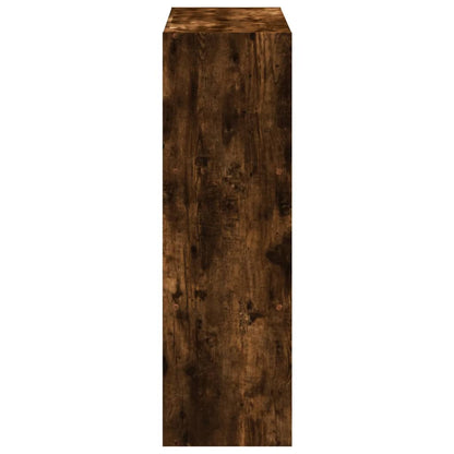 Bokhylla rökfärgad ek 102x32x102 cm konstruerat trä