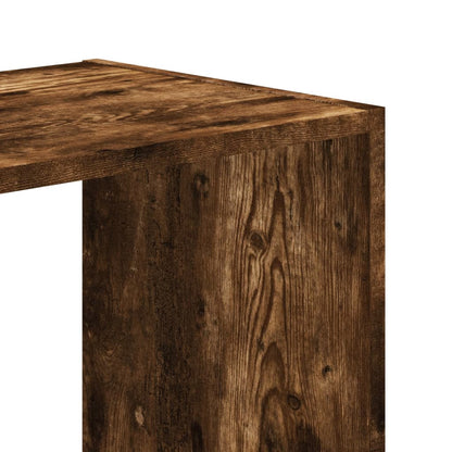Bokhylla rökfärgad ek 102x32x102 cm konstruerat trä