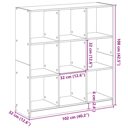 Bokhylla vit 102x32x108 cm konstruerat trä