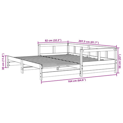 Dagbädd utan madrass 80x200 cm massiv furu