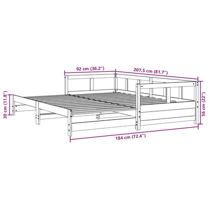 Dagbädd utan madrass vit 90x200 cm massiv furu