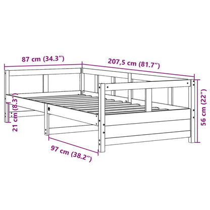 Dagbädd naturfärgad 80x200 cm massiv furu