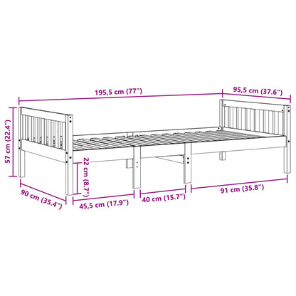 Barnsäng utan madrass 90x190 cm massiv furu