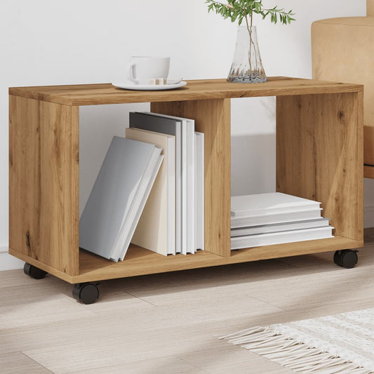 Skåp med hjul ek 72x33x42,5 cm konstruerat trä