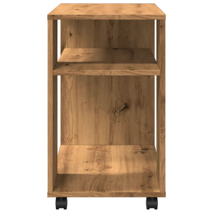 Sidobord med hjul ek 70x35x60 cm konstruerat trä